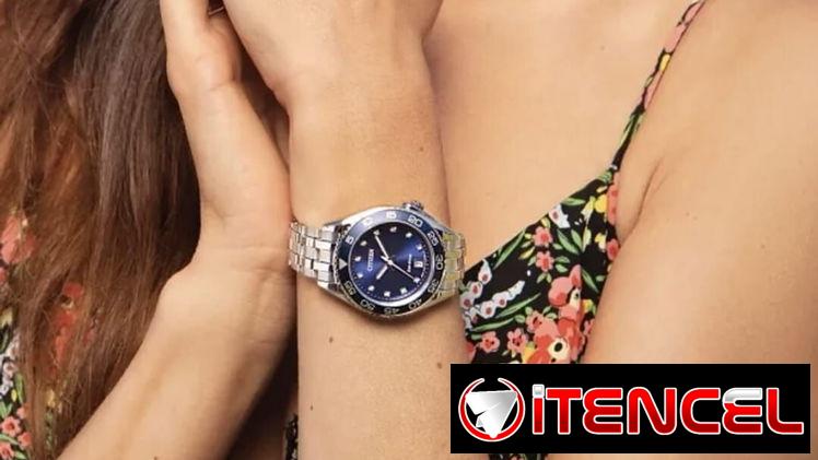 CITIZEN ECODRIVE CARSON (FE6160-57L) PARA MUJER , CRISTAL DE ZAFIRO Y ACERO INOXIDABLE ,ESFERA AZUL CON PIEDRAS 58049738