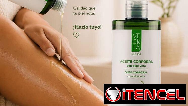 🌿 Aceite Corporal con Aloe Vera VECKIA – Hidratación Profunda 💲 Precio: 17 USD: producto premium. 📞56249037