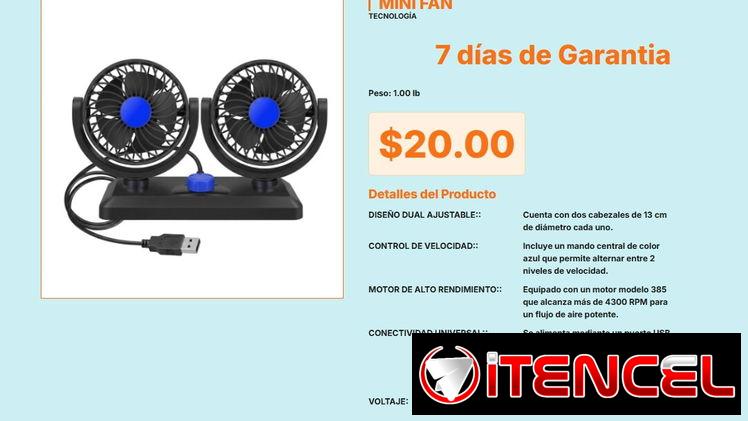 Mini Ventilador USB Dual con Distribución de Aire de Gran Cobertura Real VPT#-0195