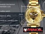 Día madres Reloj dorado lujoso para mujer, automático, pulsera mecánica, diseño en forma de corazón