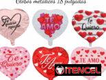 Globos metálicos de corazón y estrellas 18 pulgadas Te amo / Te quiero