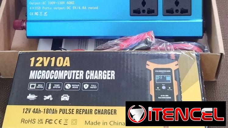 Combo inversor y cargador de batería 12v10A