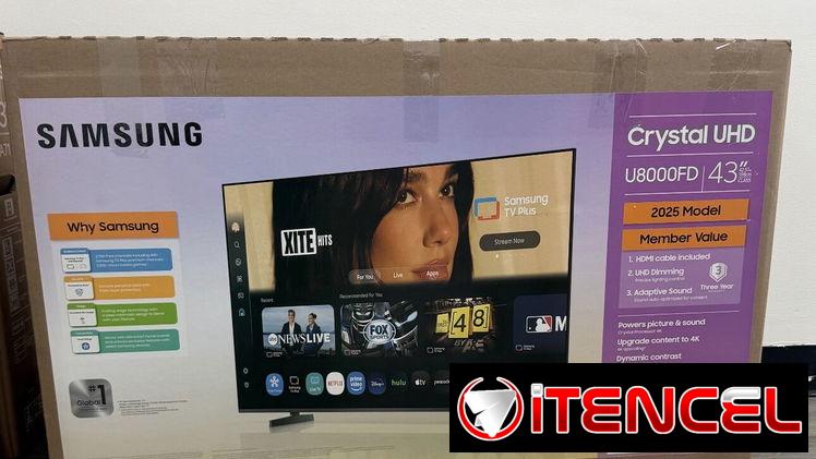Samsung de 43” Crystal 4K UHD ( modelo U8000 del 2025 ) Smart TV
