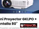 Mini Proyector GKLPO + Pantalla 80″. Dimensiones de proyección: desde 50 hasta 176 pulgadas