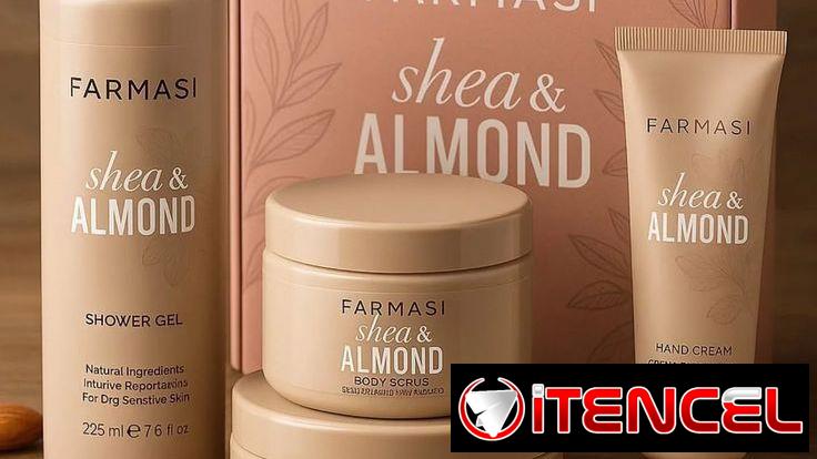 SET REGALO DE ALMENDRA CON CREMA, EXFOLIANTE, GEL DE BAÑO Y CREMA PARA LAS MANOS DE LA MARCA FARMASI