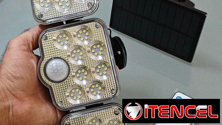 💡LÁMPARA DE SEGURIDAD con sensor de movimiento, control remoto y panel solar ☀️
