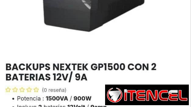 BACKUP NEXTEK 1500VA 250 USD MENSAJERIA INCLUIDA
