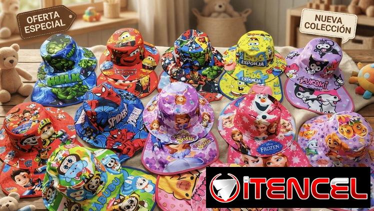 sombrero de niños, sombreros Disney, sombrero con solapa. Sombreros de sol