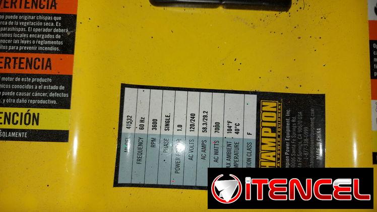 Planta eléctrica americana Champion 7000W