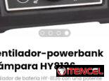 Ventilador-powerbank +lámpara HY8136. Batería recargable de 20000 mAh