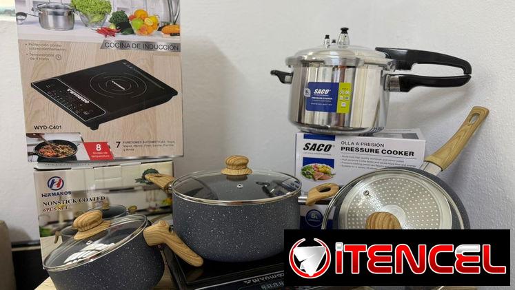 Combo de Inducción (Olla de presión+ Cocina de inducción + Juego de cazuelas de inducción)