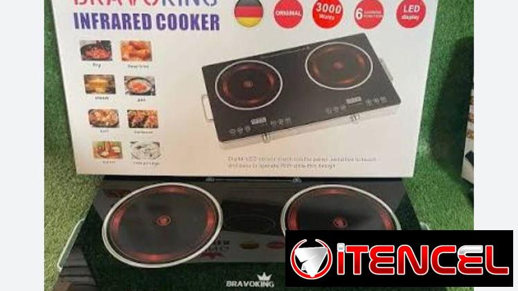 Cocina infrarroja de doble hornilla