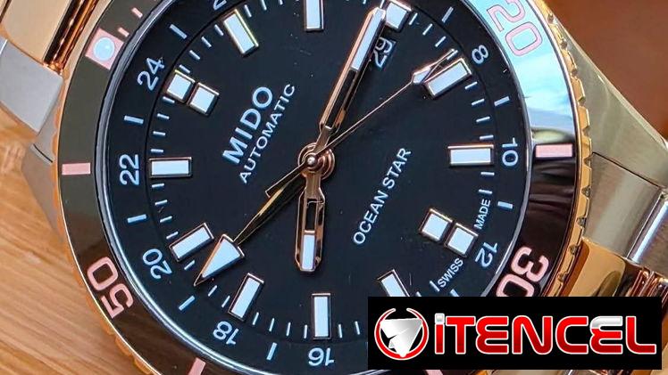 🇨🇭  ¡ estreno ! 🇨🇭 mido ocean star gmt automático swiss made plateado con detalles dorado
