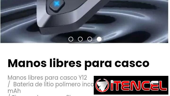 Manos libres para casco Y12. Bluetooth 5.4