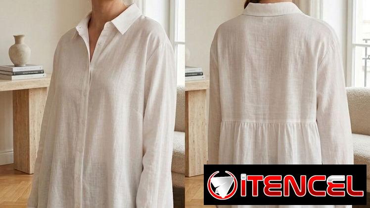 Blusa Camisera Oversize con Vuelo Posterior Talla 2XL 16