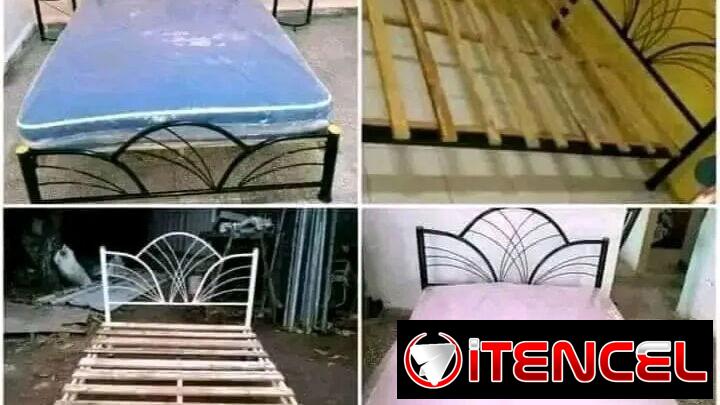 CAMAS DE TUBO modelo Cruzado con sus mesitas de noche LIBRE DE GESTORES