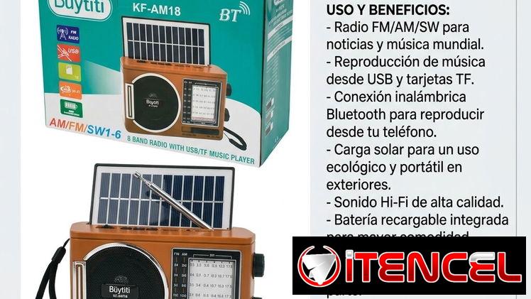 Radio recargable con panel solar