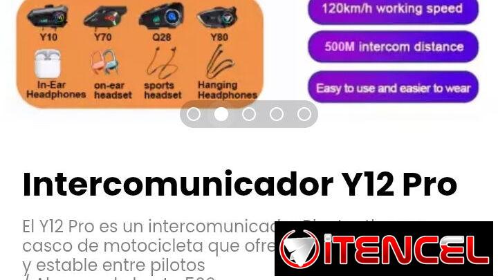 Intercomunicador Y12 Pro. Perfecto para mantenerte conectado, escuchar música o seguir el GPS