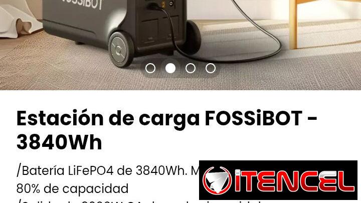 Estación de carga FOSSiBOT – 3840Wh /Batería LiFePO4 de 3840Wh. Más de 4000 ciclos con 80% de capacidad. Nueva