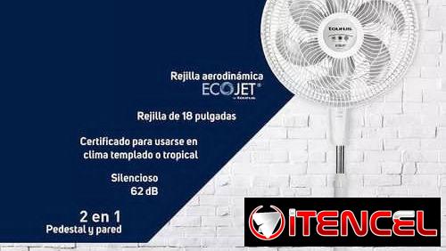 Ventilador De Pedestal Y Pared Taurus Sputnik 2 En 1, 18 pulgadas Color: Blanco Cod:Alofokee