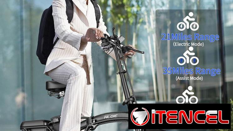 Bicicleta Eléctrica Plegable 14” 500W Pico 48V 12Ah 23MPH Compacta y Portátil