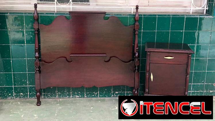⚜️ Cama personal con mesita restaurado • Entrega incluida 🚛
