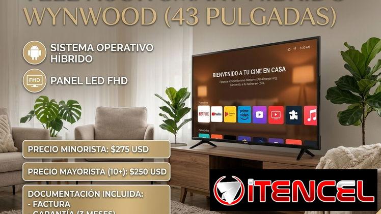 Smart tv híbrido wynwood 43pulgadas incluye cajita