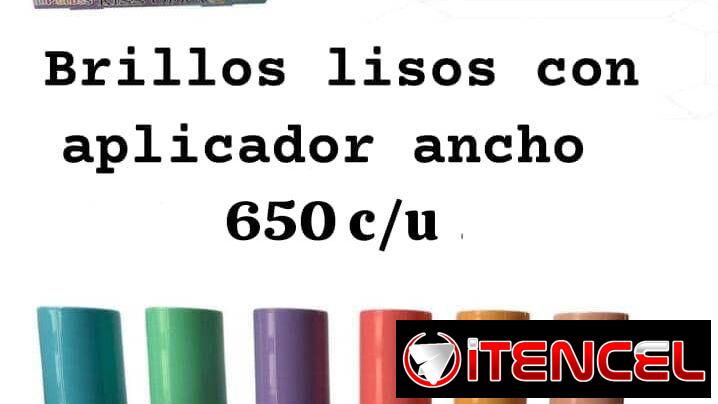 Brillos lisos con aplicador ancho
