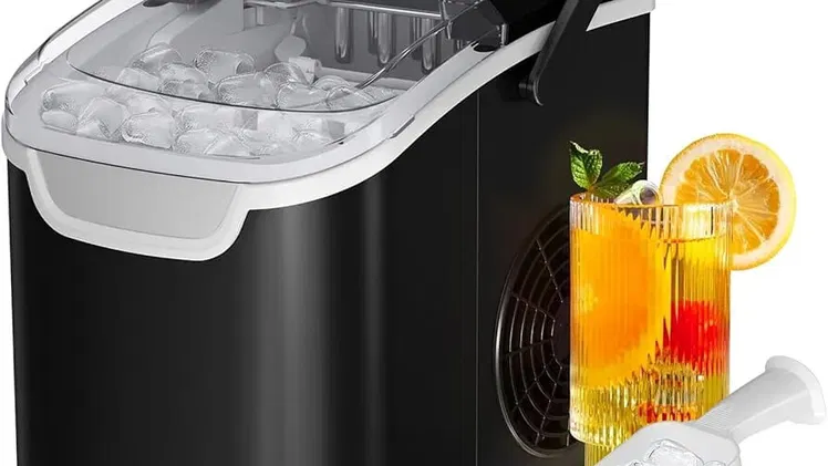 Máquina de Hielo de Encimera Antarctic Star 26 lb/Día – 8 Cubos en 6 min, Portátil con 2 Tamaños de Hielo