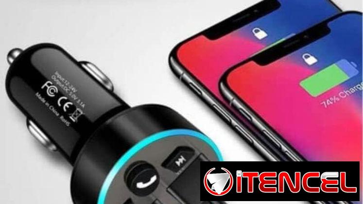 🚗 Cargador Bluetooth 5.0 para Auto 🔊 FM Transmisor Dual USB ⚡ Carga Rápida y Música HD