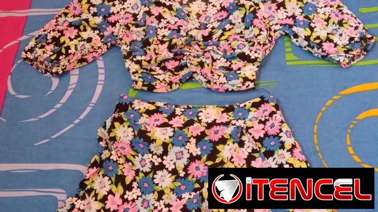 Juego Saya Shor de  flores  talla S. Marca  BERSHKA. Juego blanco  talla S . Marca Forever 21