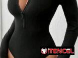 Body de manga larga de color sólido, excelente calidad de la tela