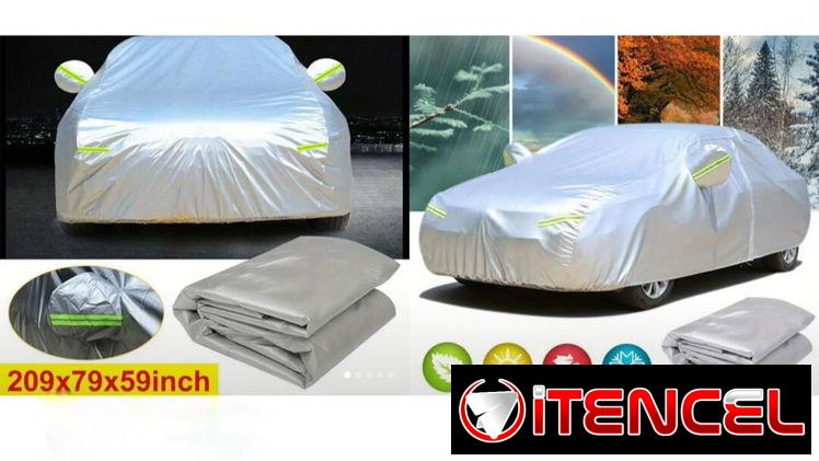 Capas impermeables de motos (30 USD) y de autos (50 USD)