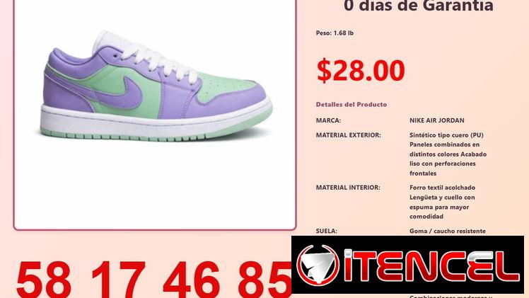 TENIS NIKE AIR JORDAN VIOLETA Y VERDE MENTA