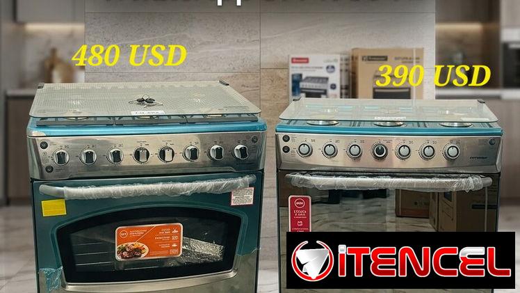 Estufas de gas con horno. 4, 5 y 6 quemadores