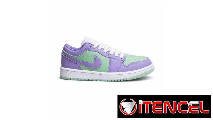 TENIS NIKE AIR JORDAN VIOLETA Y VERDE MENTA .