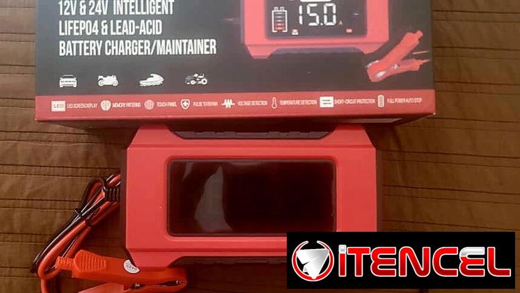 🪫 Cargador Inteligente de Baterías, 12v 15Ah. 24v 8Ah. Compatible con LiFePO4 y Plomo Ácido. Cargador de 9 etapas.