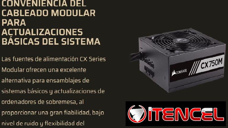 🔌⚡Fuente de alimentación CORSAIR CX750M 80 Plus Bronce Semi-Modular de Bajo Ruido ATX 750 Watt