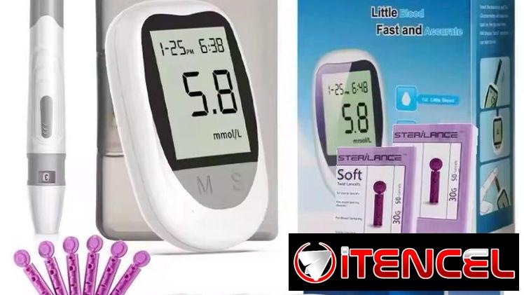 Medidor de azúcar, glucómetro digital, aparato para medir glucosa, kit monitor de diabetes.