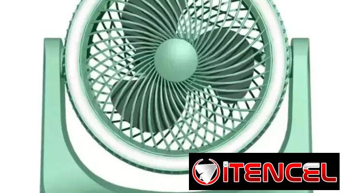 Ventilador + lámpara CAT//Ventilador recargable, integrado con lámpara LED y batería interna de 2000mAh//Nuevos