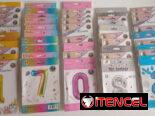 De cumpleaños: numeros inflab. $400, numeros velas $400, velas volcanicas $450, toppers $200, cortinas verdes $450