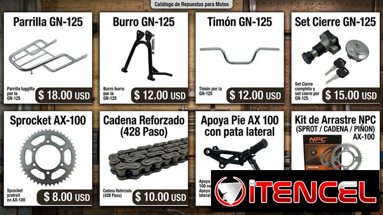 MOTORES DE MOTO, PIEZAS D MOTOS, NEUMATICOS Y CAMARAS, MAQUINA DESMONTADORA DE NEUMATICOS, EXTENSOR DE RANDO