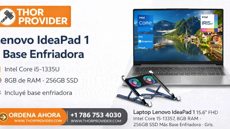 Laptop Lenovo IdeaPad 1 15.6” AMD Ryzen 5 7520U 8GB RAM 256GB SSD Almacenamiento ( Modelo 82VG00QFUS ) – Azul Oscuro