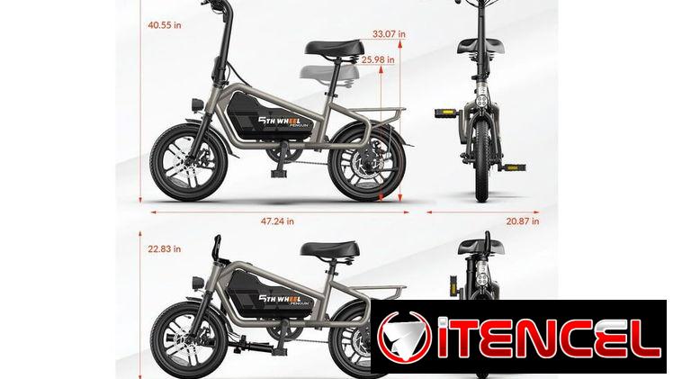 ☎️53544655 🛵 Entrega Gratis ⭐Bicicleta Eléctrica 5TH WHEEL 14″ para Adultos – Motor 650W Pico ⭐