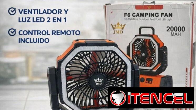 Ventilador recargable de 20000 mAh con mando