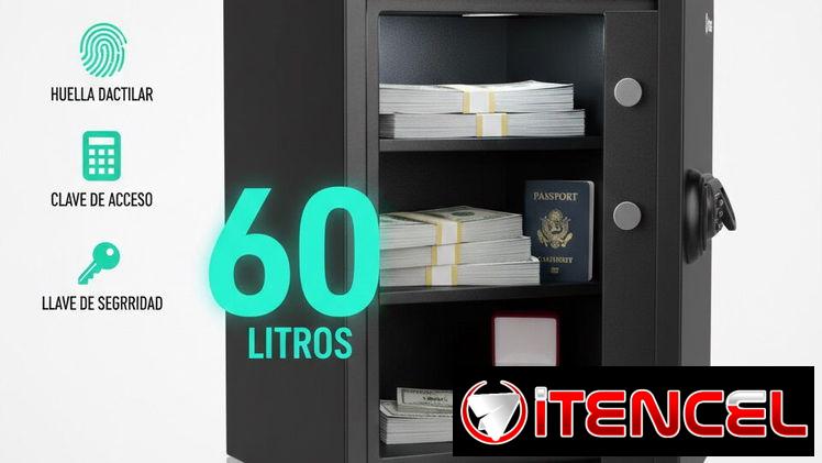 Caja fuerte biométrica profesional 60 litros Huella dactilar, clave de acceso o llave de seguridad Precio $220 USD