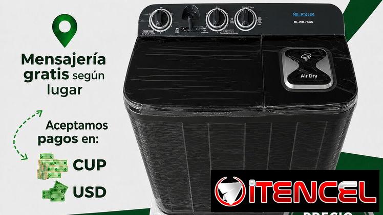 🧺 Lavadora Semiautomática Milexus 7kg Negra 🚚 Envío gratis* 🛡️ 30 días garantía