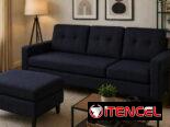 Set de Sofá de 3 plazas con puff independiente