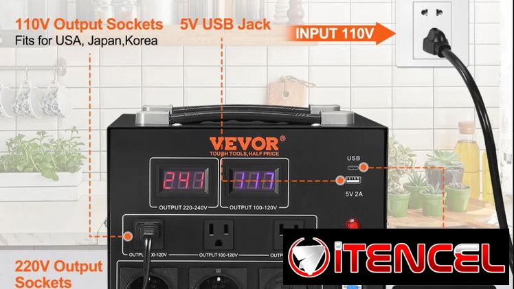 Transformador Convertidor de Voltaje VEVOR 5000W 110V-220V | MENSAJERÍA INCLUIDA
