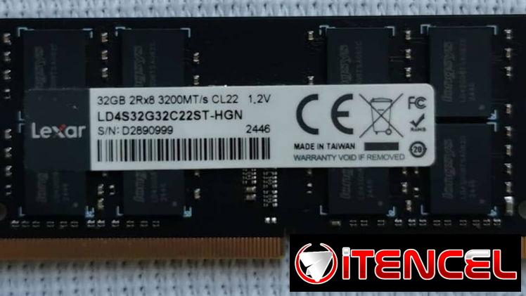 •	new 64gb Memorias Laptop 2x32gb Lexar a 3200